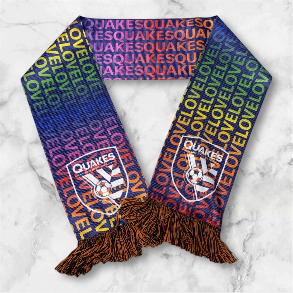 Colorful San Jose Quakes Love Soccer open Scarf with Fringe unisex